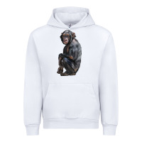 White Chimpanzee Illustrations Urban Hoodie - LillyAllenDesigns