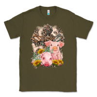 Army Green Western Pigs with Crosses Classic Tee - LillyAllenDesigns