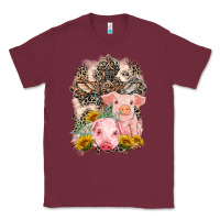 Burgundy Western Pigs with Crosses Classic Tee - LillyAllenDesigns