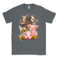 Charcoal Heather Western Pigs with Crosses Classic Tee - LillyAllenDesigns