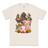 Natural Western Pigs with Crosses Classic Tee - LillyAllenDesigns