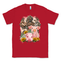 Red Western Pigs with Crosses Classic Tee - LillyAllenDesigns