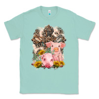 Seafoam Western Pigs with Crosses Classic Tee - LillyAllenDesigns