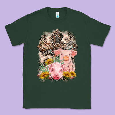 Western Pigs With Crosses Classic Tee Designed By Lillyallendesigns