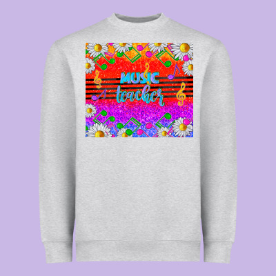 Rainbow Music Teacher Heavyweight Sweatshirt Designed By Tumblerdesignbyshophia
