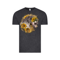 Vintage Black arabian horse with sunflowers Vintage Tee - LillyAllenDesigns