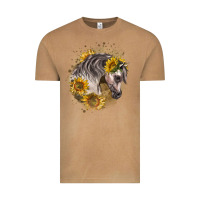 Vintage Camel arabian horse with sunflowers Vintage Tee - LillyAllenDesigns