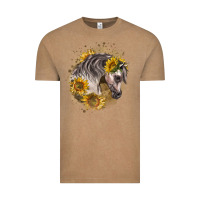 Vintage Coffee arabian horse with sunflowers Vintage Tee - LillyAllenDesigns