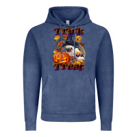 Vintage Denim Halloween Hedgehog Trick Or Treat Vintage Hoodie - LillyAllenDesigns