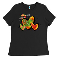 Black juneteenth hearts Ladies Tee - MaliasSmallBusiness