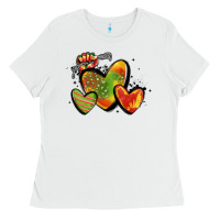 White juneteenth hearts Ladies Tee - MaliasSmallBusiness