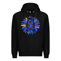 Black Colon Cancer Awareness sunflower Premium Hoodie - RanaPortraitStore