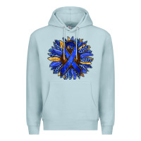 Blue Mist Colon Cancer Awareness sunflower Premium Hoodie - RanaPortraitStore