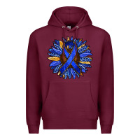 Burgundy Colon Cancer Awareness sunflower Premium Hoodie - RanaPortraitStore