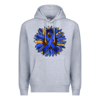 Heather Grey Colon Cancer Awareness sunflower Premium Hoodie - RanaPortraitStore