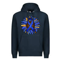 Navy Colon Cancer Awareness sunflower Premium Hoodie - RanaPortraitStore