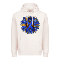 Pale Pink Colon Cancer Awareness sunflower Premium Hoodie - RanaPortraitStore