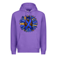 Purple Colon Cancer Awareness sunflower Premium Hoodie - RanaPortraitStore