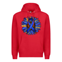Red Colon Cancer Awareness sunflower Premium Hoodie - RanaPortraitStore