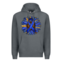 Rock Colon Cancer Awareness sunflower Premium Hoodie - RanaPortraitStore