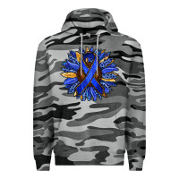 Slate Camo Colon Cancer Awareness sunflower Premium Hoodie - RanaPortraitStore