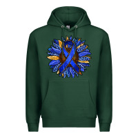 Sports Green Colon Cancer Awareness sunflower Premium Hoodie - RanaPortraitStore