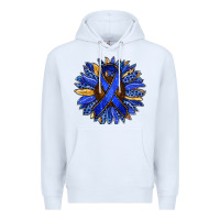 White Colon Cancer Awareness sunflower Premium Hoodie - RanaPortraitStore