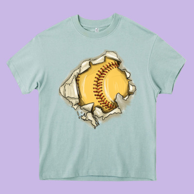 Softball Heavy Core Tee Designed By Maliassmallbusiness
