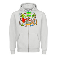 Dove Grey Hello Summer Zipper Hoodie - CowCowDesign