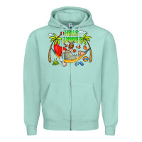 Seafoam Hello Summer Zipper Hoodie - CowCowDesign