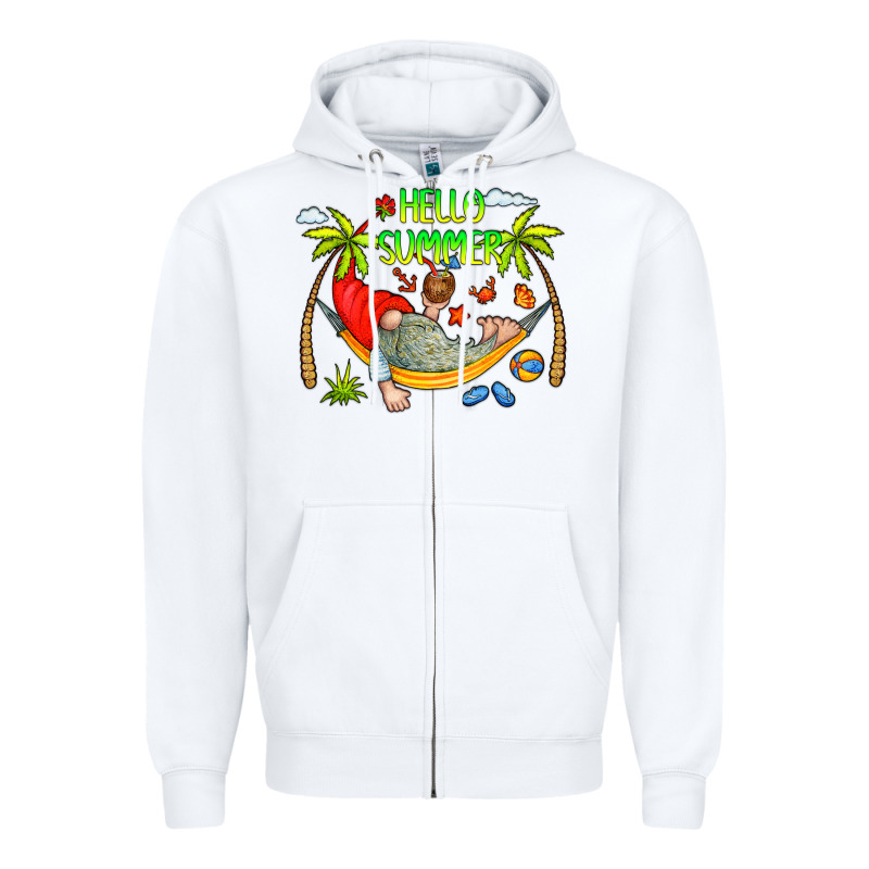 Hello Summer Zipper Hoodie by CowCowDesign | Teevron