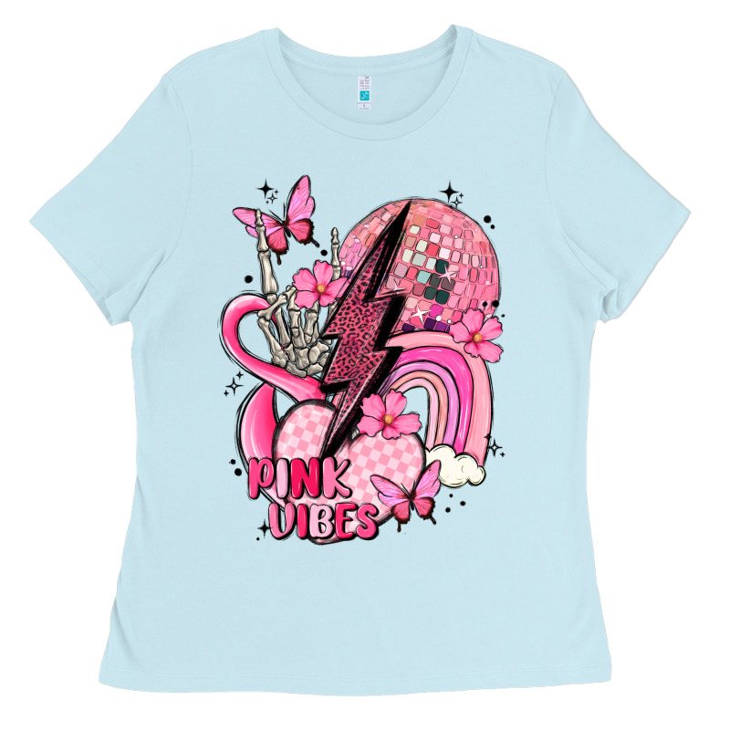 Pink Vibes Ladies Tee by MaliasSmallBusiness | Teevron