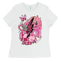 White pink vibes Ladies Tee - MaliasSmallBusiness