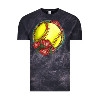 Cloud Black Western Softball With Roses Vintage Tee - LillyAllenDesigns
