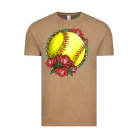 Vintage Coffee Western Softball With Roses Vintage Tee - LillyAllenDesigns