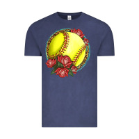 Vintage Denim Western Softball With Roses Vintage Tee - LillyAllenDesigns