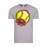 Western Softball With Roses Vintage Tee | Teevron