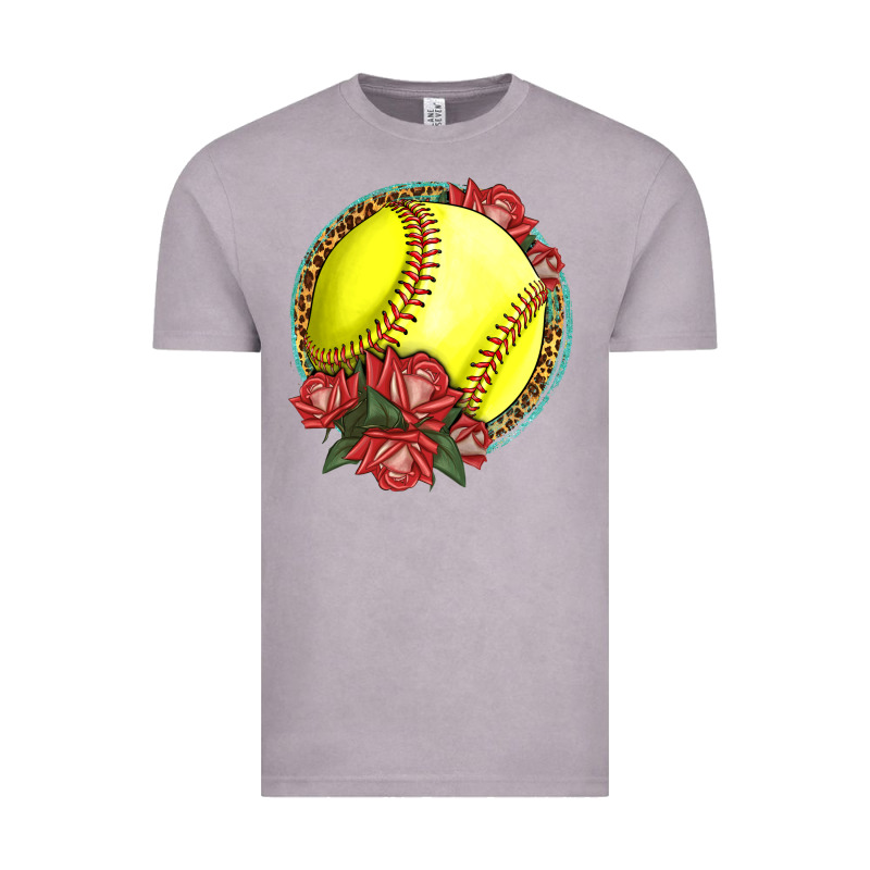 Western Softball With Roses Vintage Tee by LillyAllenDesigns | Teevron