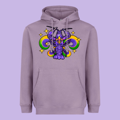 Mardi Gras Crawfish 2 Heavyweight Hoodie Designed By Fadigitalartstudio