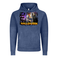 Vintage Denim Halloween Wolf Vintage Hoodie - LillyAllenDesigns
