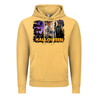 Vintage Mustard Halloween Wolf Vintage Hoodie - LillyAllenDesigns