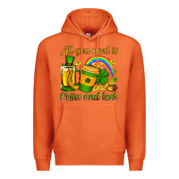 Carrot St. Patrick's All you need is coffee and luck Premium Hoodie - OliviaCreatesArt