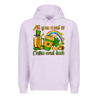 Lilac St. Patrick's All you need is coffee and luck Premium Hoodie - OliviaCreatesArt