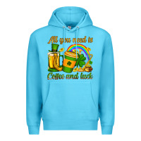 Ocean Blue St. Patrick's All you need is coffee and luck Premium Hoodie - OliviaCreatesArt