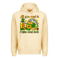 Pina Colada St. Patrick's All you need is coffee and luck Premium Hoodie - OliviaCreatesArt