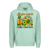 Seafoam St. Patrick's All you need is coffee and luck Premium Hoodie - OliviaCreatesArt
