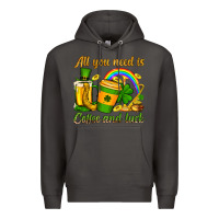 Smoke St. Patrick's All you need is coffee and luck Premium Hoodie - OliviaCreatesArt