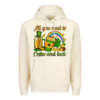 Tofu St. Patrick's All you need is coffee and luck Premium Hoodie - OliviaCreatesArt