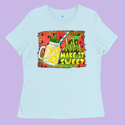 Life Is Short Make It Sweet Ladies Tee Designed By Jasminsmagicworld