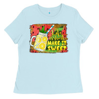 Baby Blue life is short make it sweet Ladies Tee - Jasminsmagicworld